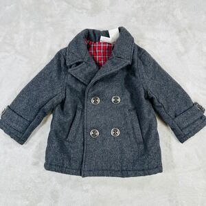 Koala Baby Toddler Unisex Boys Girls Charcoal Gray Wool Peacoat Jacket 6-9 Month
